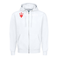 White masearti car essential Zipper Hoodie - linhVisuals