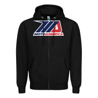 Black motoamerica Zipper Hoodie - linhVisuals