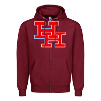Burgundy herbert hoover high school (west virginia) Zipper Hoodie - linhVisuals