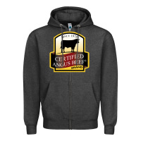 Charcoal Heather angus beef Zipper Hoodie - linhVisuals