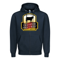 Navy angus beef Zipper Hoodie - linhVisuals