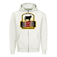 Oatmeal Heather angus beef Zipper Hoodie - linhVisuals
