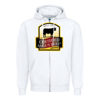 White angus beef Zipper Hoodie - linhVisuals