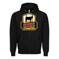 Black angus beef Zipper Hoodie - linhVisuals