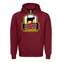 Burgundy angus beef Zipper Hoodie - linhVisuals
