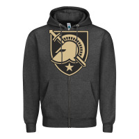 Charcoal Heather army west point Zipper Hoodie - linhVisuals