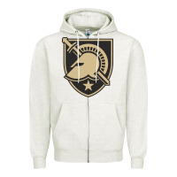 Oatmeal Heather army west point Zipper Hoodie - linhVisuals