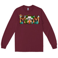 Burgundy Mom Cowboy Gnome Long Sleeve Tee - CowhideDigitalArt