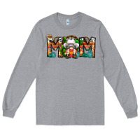 Heather Grey Mom Cowboy Gnome Long Sleeve Tee - CowhideDigitalArt