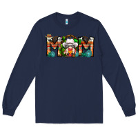 Navy Mom Cowboy Gnome Long Sleeve Tee - CowhideDigitalArt