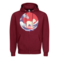 Burgundy bedlington terrier t  shirt bedlington terrier gifts   ocean waves sur Zipper Hoodie - linhVisuals