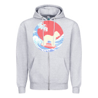 Heather Grey bedlington terrier t  shirt bedlington terrier gifts   ocean waves sur Zipper Hoodie - linhVisuals