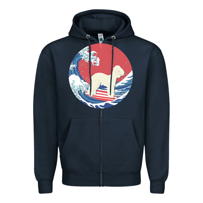 Bedlington Terrier T  Shirt Bedlington Terrier Gifts   Ocean Waves Sur Zipper Hoodie by linhVisuals | Teevron
