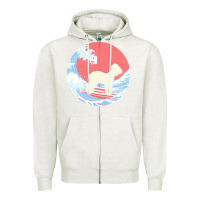 Oatmeal Heather bedlington terrier t  shirt bedlington terrier gifts   ocean waves sur Zipper Hoodie - linhVisuals