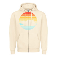 Sandshell boat t  shirt boat trip silhouette on a distressed retro sunset produc Zipper Hoodie - linhVisuals