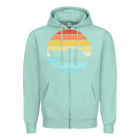 Seafoam boat t  shirt boat trip silhouette on a distressed retro sunset produc Zipper Hoodie - linhVisuals