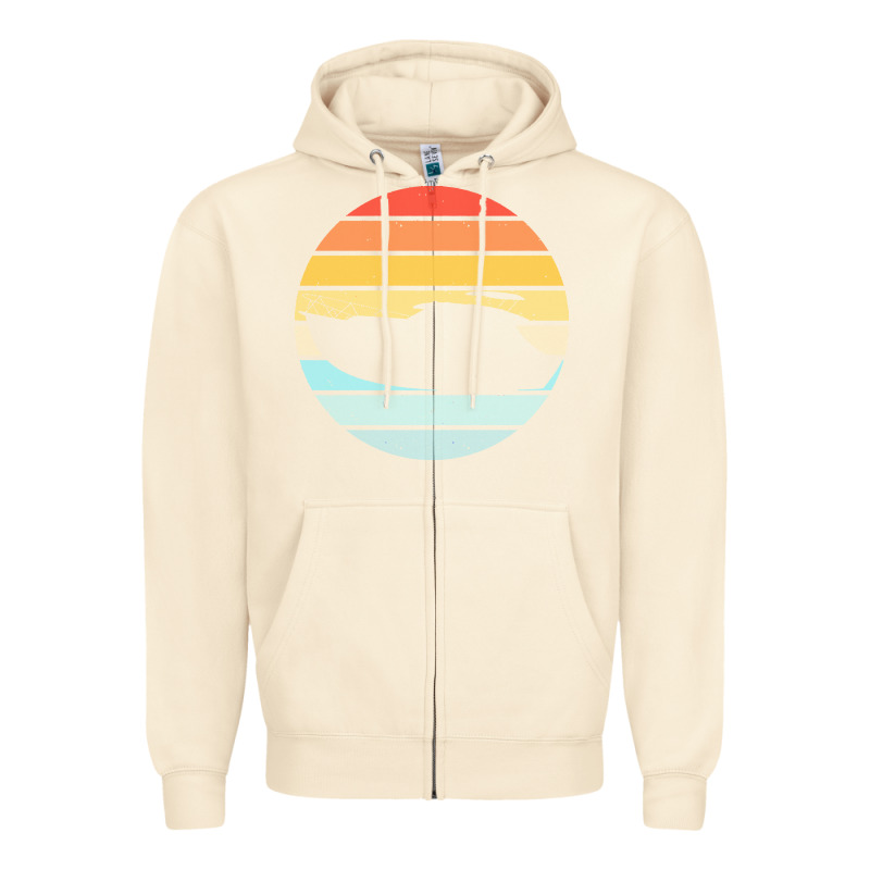 Boat T  Shirt Boat Trip Silhouette On A Distressed Retro Sunset Produc Zipper Hoodie by linhVisuals | Teevron