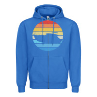 True Royal boat t  shirt boat trip silhouette on a distressed retro sunset produc Zipper Hoodie - linhVisuals