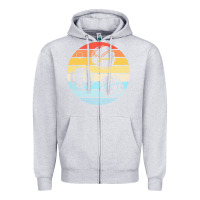 Heather Grey bocce ball t  shirt bocce ball silhouette on a distressed retro sunset Zipper Hoodie - linhVisuals