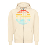 Sandshell bocce ball t  shirt bocce ball silhouette on a distressed retro sunset Zipper Hoodie - linhVisuals