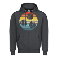 Smoke bocce ball t  shirt bocce ball silhouette on a distressed retro sunset Zipper Hoodie - linhVisuals