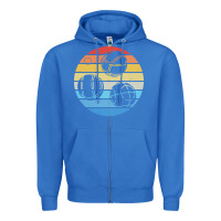 True Royal bocce ball t  shirt bocce ball silhouette on a distressed retro sunset Zipper Hoodie - linhVisuals