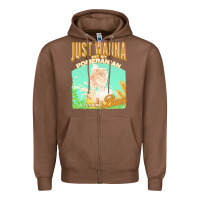 Chestnut pommeranian t  shirt dog owner, just wanna pet my pommeranian & drink Zipper Hoodie - linhVisuals