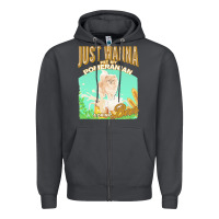 Smoke pommeranian t  shirt dog owner, just wanna pet my pommeranian & drink Zipper Hoodie - linhVisuals
