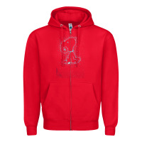 Red s.n.o.o.p.y stars Zipper Hoodie - linhVisuals