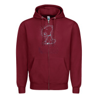 Burgundy s.n.o.o.p.y stars Zipper Hoodie - linhVisuals