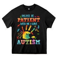 Black please be patient with me i have autism Heavy Core Tee - CowGirlArtShop