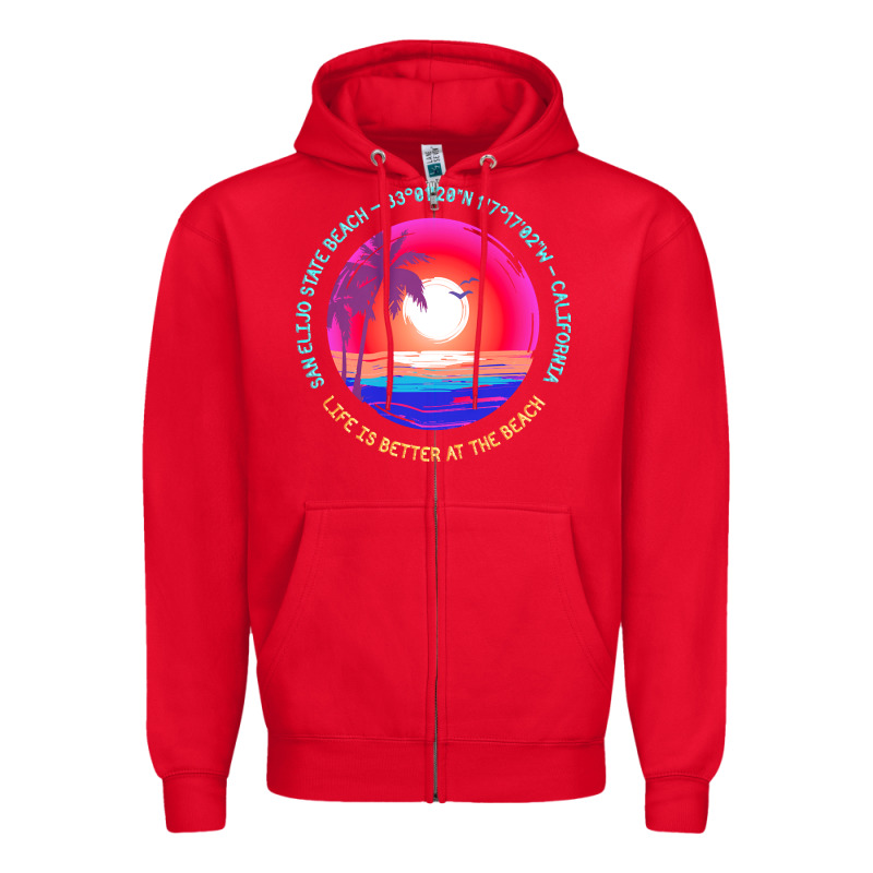 San Elijo State Beach T  Shirt San Elijo State Beach, Encinitas, Calif Zipper Hoodie by linhVisuals | Teevron