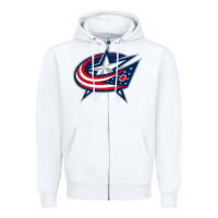 White the-columbus-blue-jackets-pen Zipper Hoodie - linhVisuals