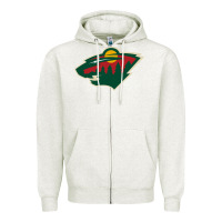 Oatmeal Heather the-minnesota-wild-pen Zipper Hoodie - linhVisuals