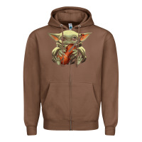 Chestnut baby yoda hug violin [tb] Zipper Hoodie - linhVisuals
