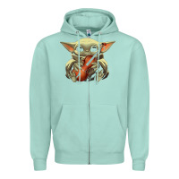 Baby Yoda Hug Violin [tb] Zipper Hoodie | Teevron