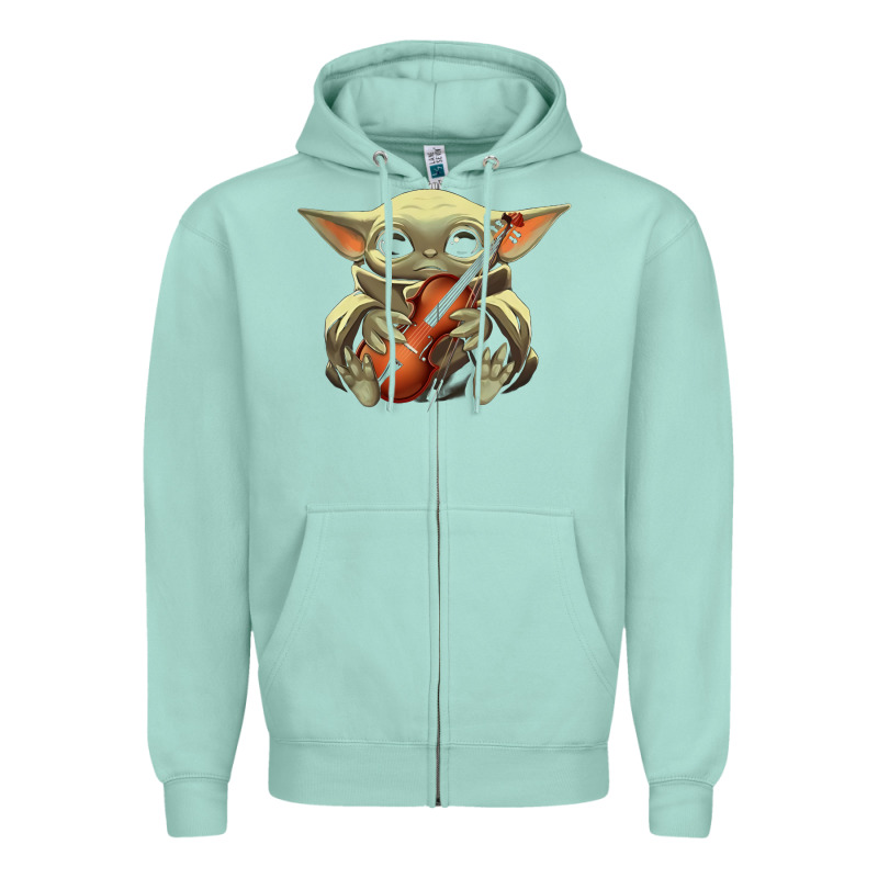 Baby Yoda Hug Violin [tb] Zipper Hoodie by linhVisuals | Teevron