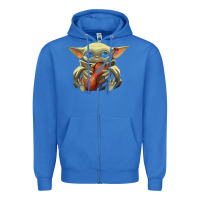 True Royal baby yoda hug violin [tb] Zipper Hoodie - linhVisuals