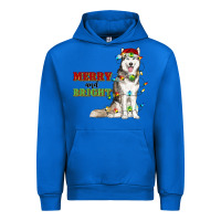 Cobalt Merry And Bright Husky Urban Hoodie - RanaPortraitStore