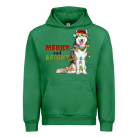 Emerald Merry And Bright Husky Urban Hoodie - RanaPortraitStore
