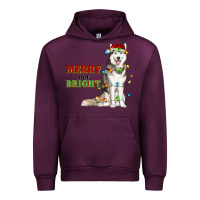 Mauve Wine Merry And Bright Husky Urban Hoodie - RanaPortraitStore