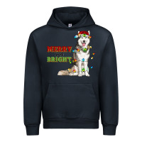 Navy Merry And Bright Husky Urban Hoodie - RanaPortraitStore