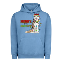 Pigment Pebble Blue Merry And Bright Husky Urban Hoodie - RanaPortraitStore