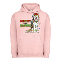 Pigment Salmon Merry And Bright Husky Urban Hoodie - RanaPortraitStore