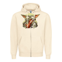 Sandshell baby yoda hug violin [tb] Zipper Hoodie - linhVisuals