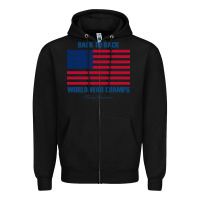 Black back to back world war champs back [tw] Zipper Hoodie - linhVisuals