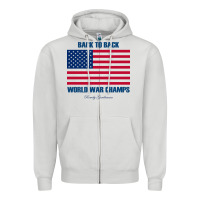 Dove Grey back to back world war champs back [tw] Zipper Hoodie - linhVisuals