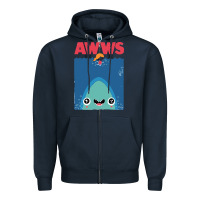 Navy awws Zipper Hoodie - linhVisuals