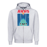 Heather Grey awws Zipper Hoodie - linhVisuals