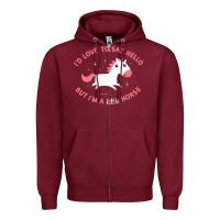 Burgundy i'm a little horse Zipper Hoodie - linhVisuals